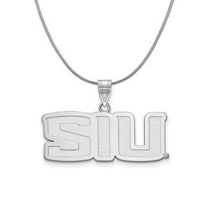Sterling Silver Southern Illinois U. Small 'SIU' Necklace - 24 Inch